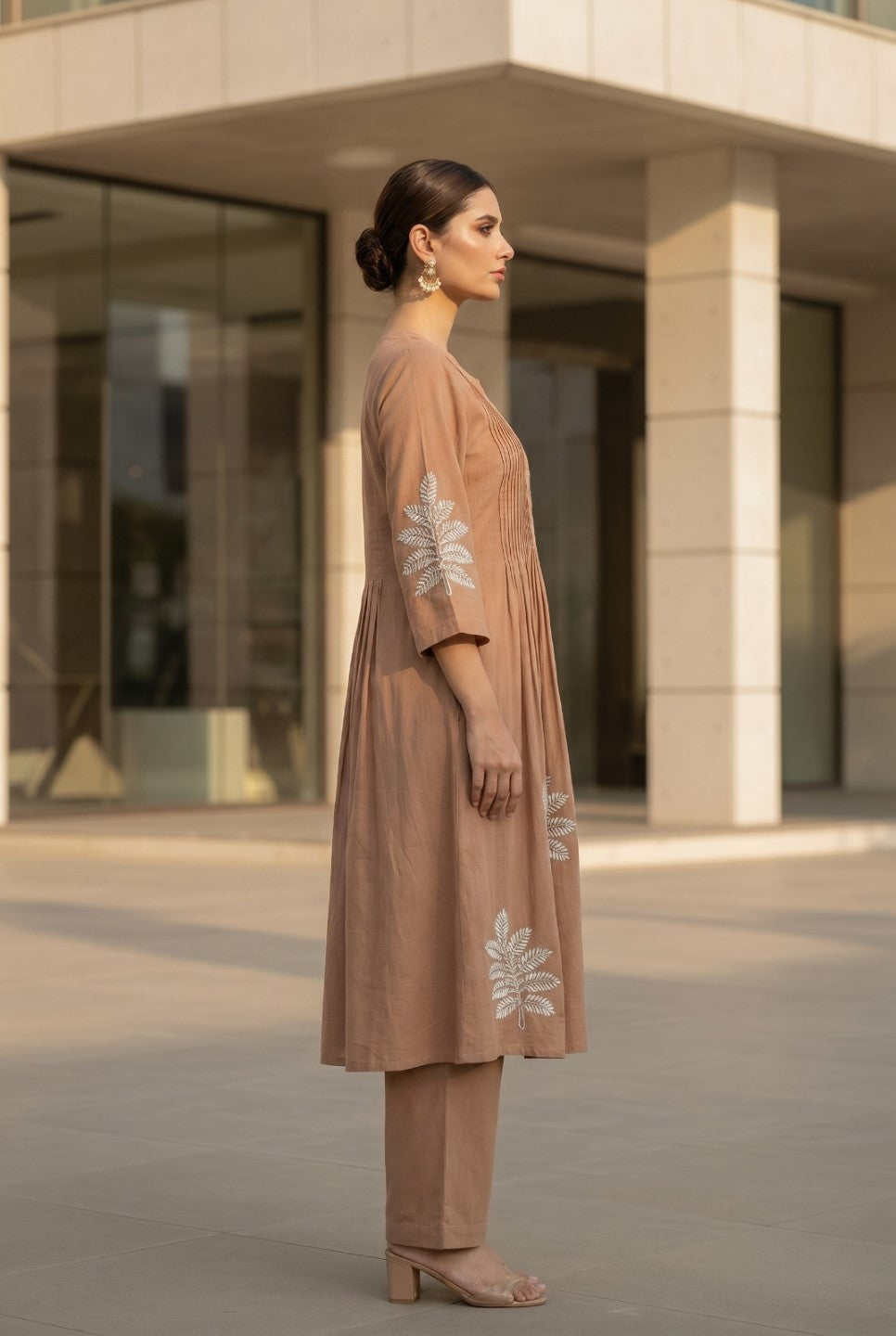 Sargi peanut embroidery cotton kurta pant set