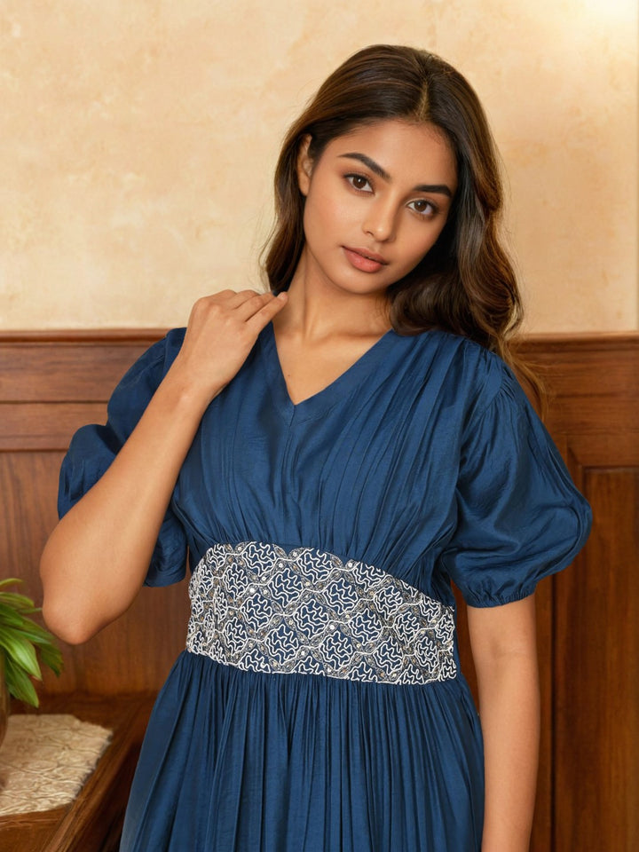 Sharanya Cobalt Denim Dress