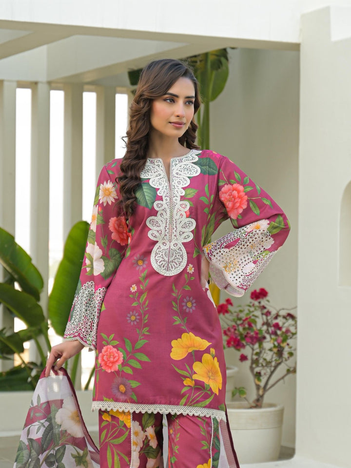 Dagdai brink printed lace suit set