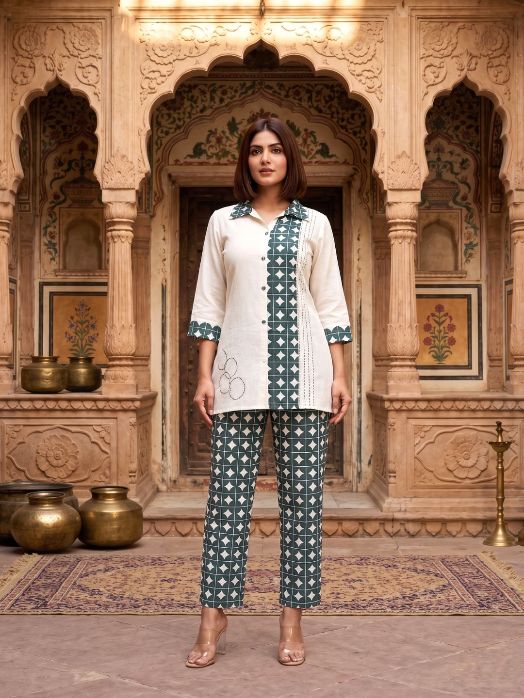 Vibha Peacock Printed Co-ord Set