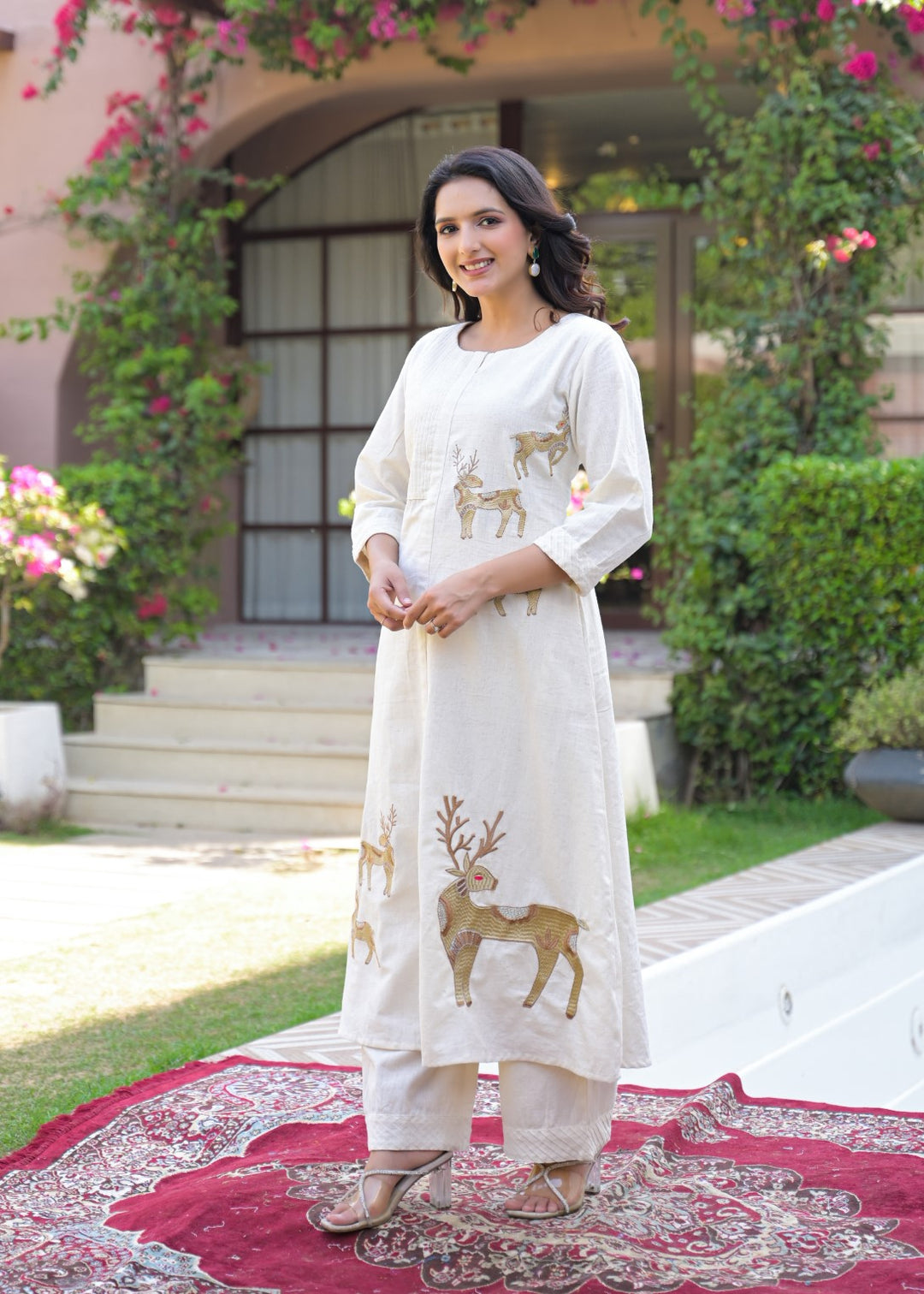 Mayri Angel embroidery cotton kurta pant set