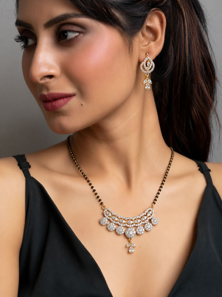 Nayra diamond Mangalsutra with earings set