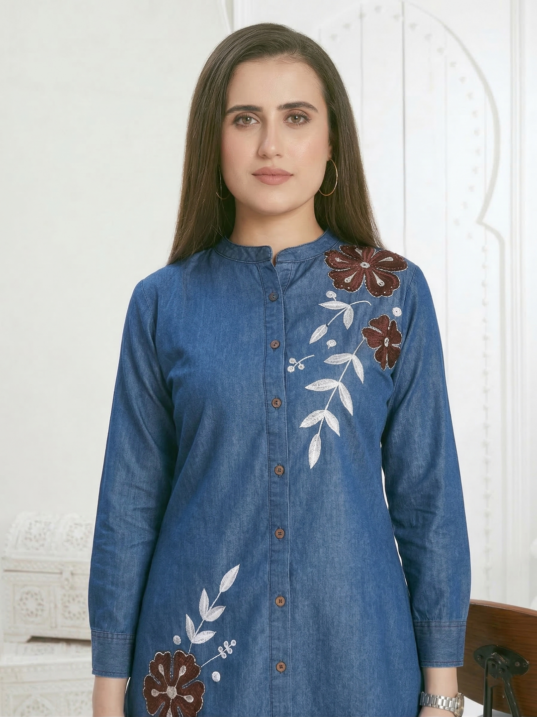 Kipling aspen embroidery denim co-ord set