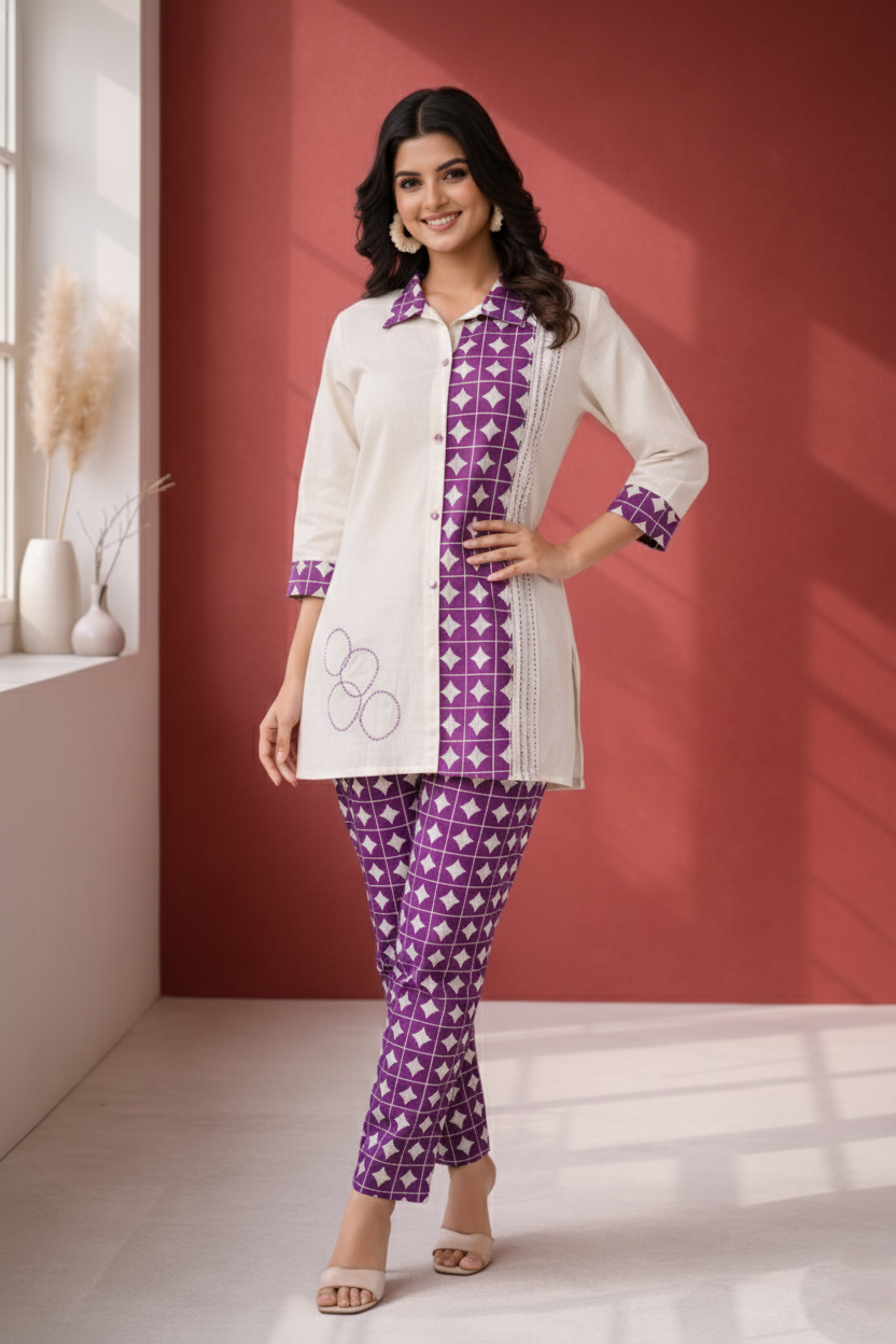 Vibha Raisin Printed Co-ord Set
