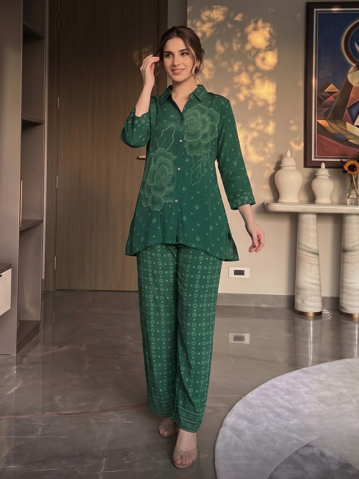 Poppi Jade Printed Premium Co-Ord Set