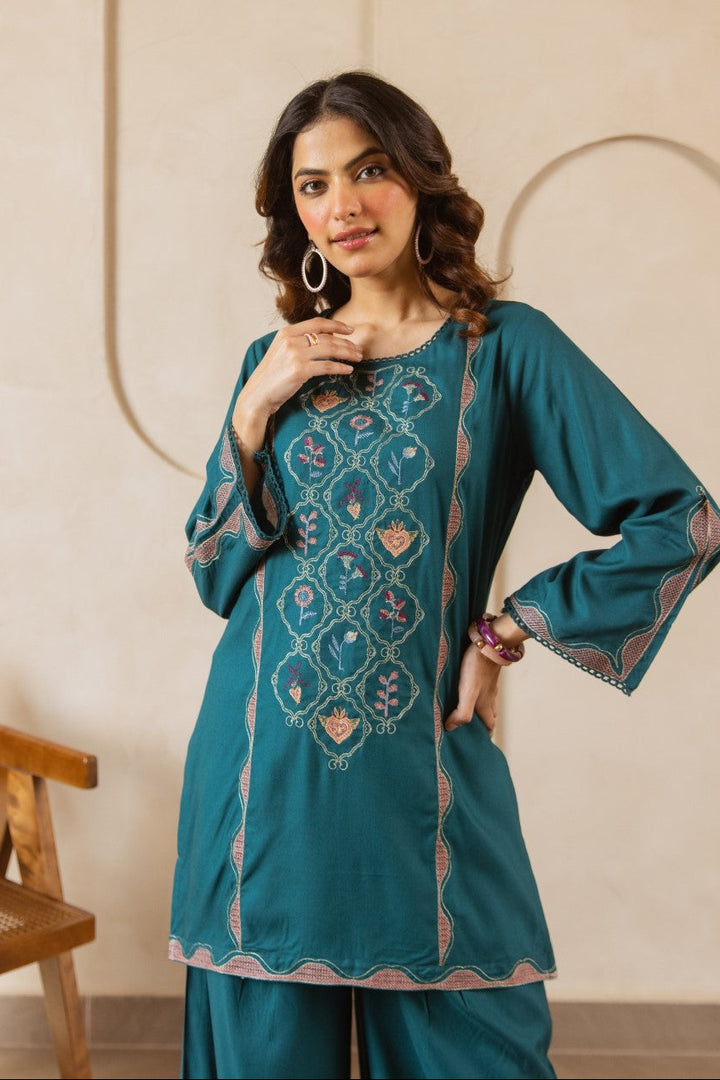 Karen ocean embroidery co-ord set