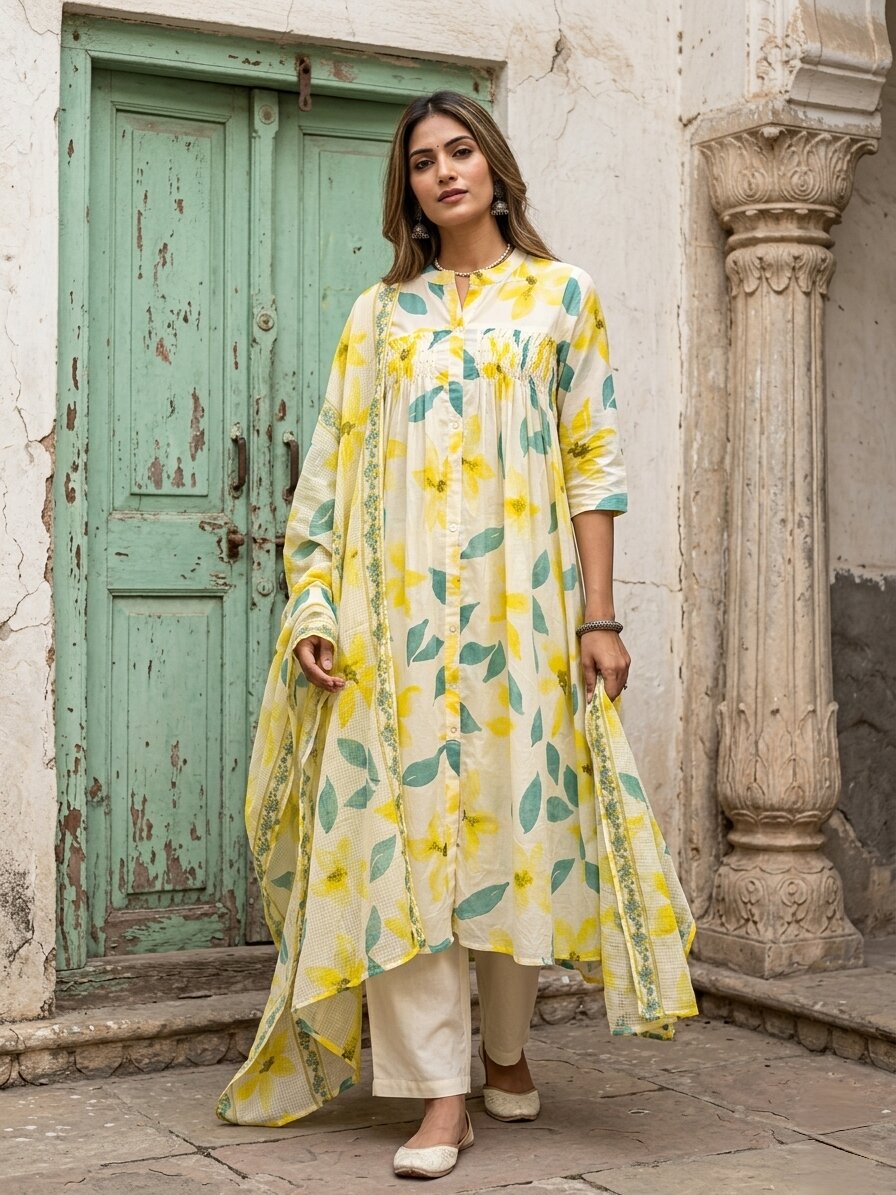 Swades calaman cotton suit set