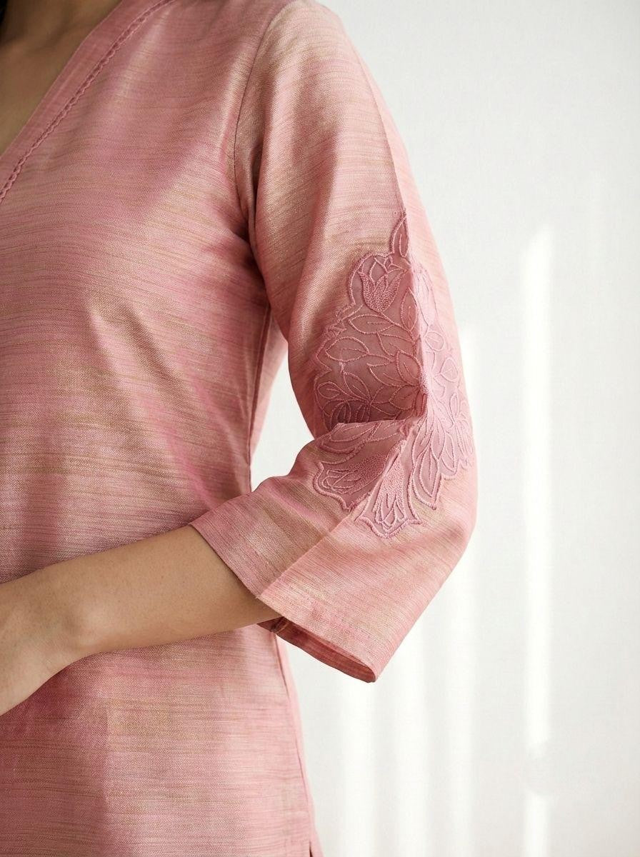 Prisha blossom embroidery cotton Co-ord Set