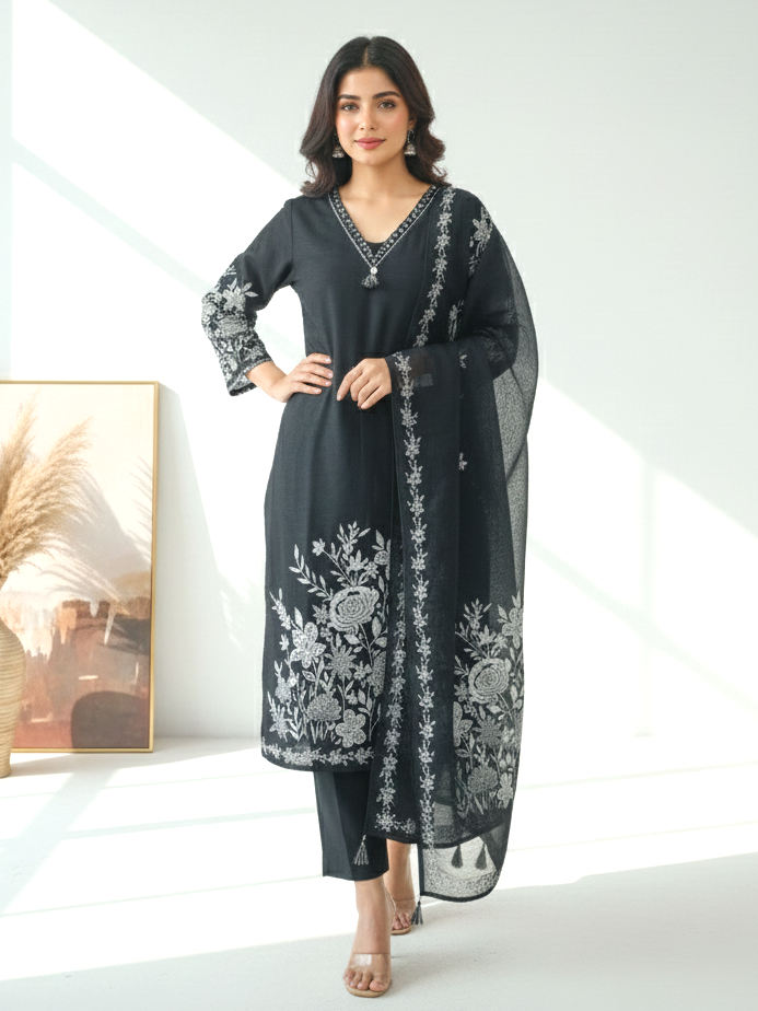 Reet Jet Embroidered Suit Set