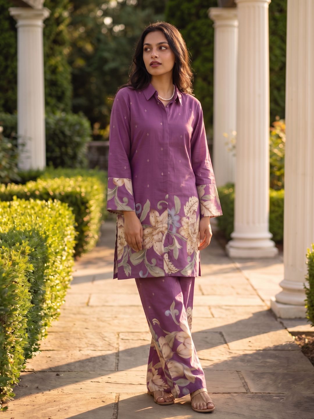 Shanti Mulberry Printed Cotton Co-ord Set