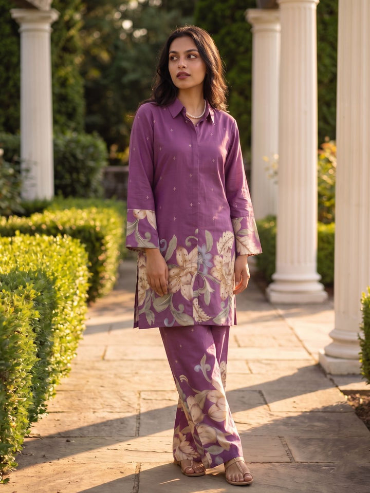 Shanti Mulberry Printed Cotton Co-ord Set