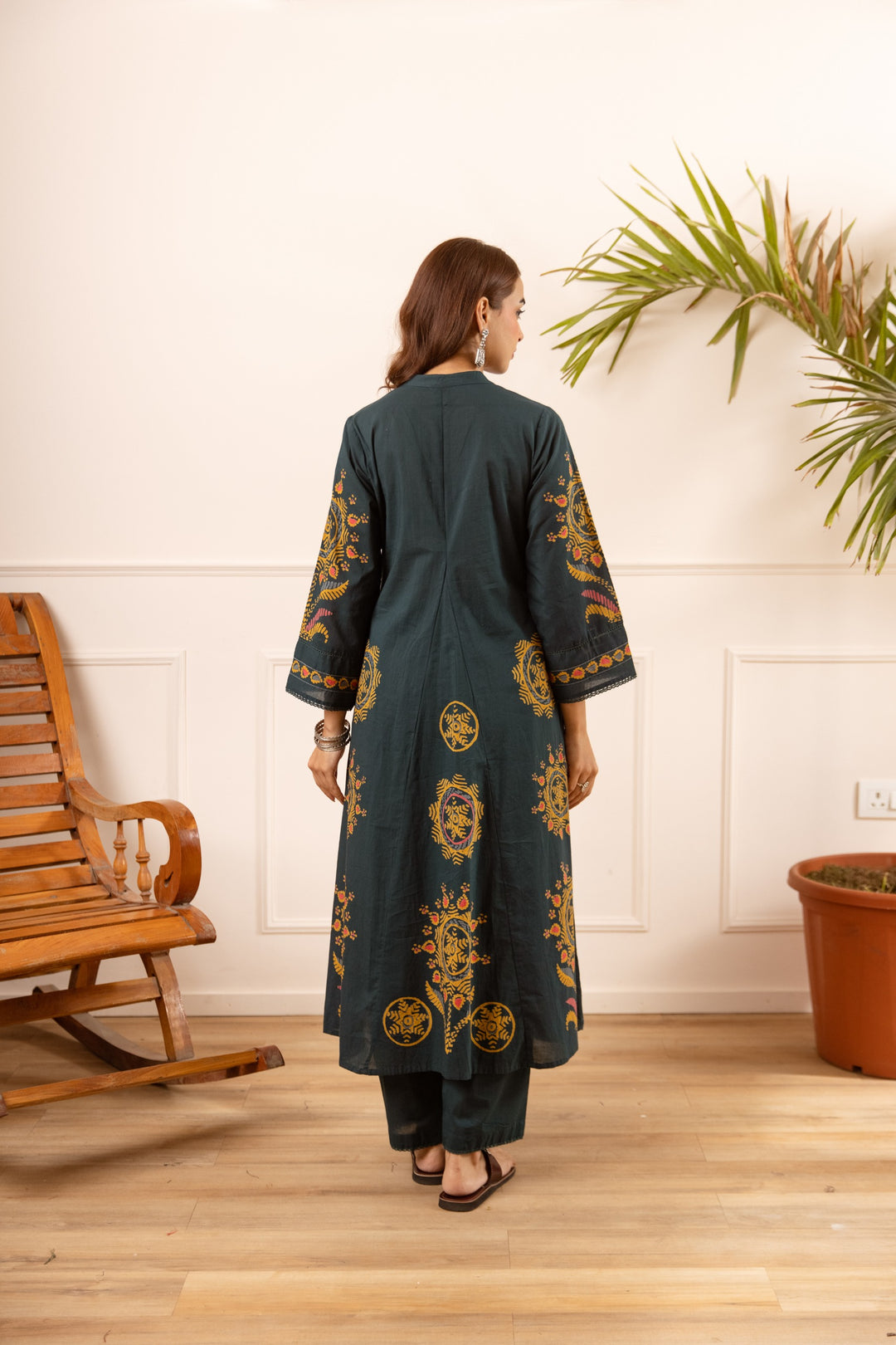 Karen marine printed kurta pant set