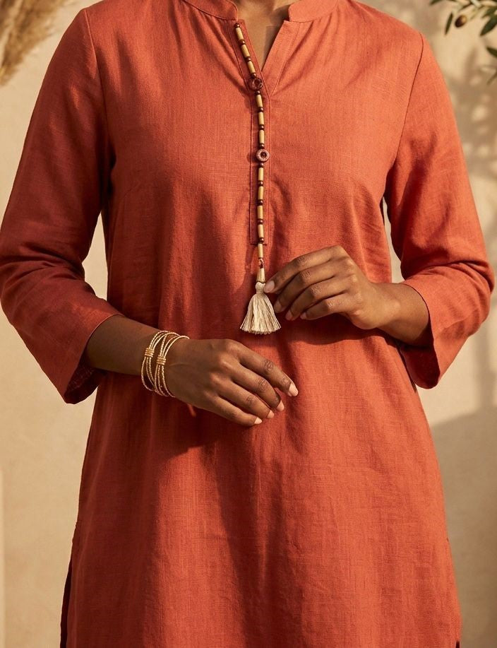 Prisha tangerine cotton co-ord set