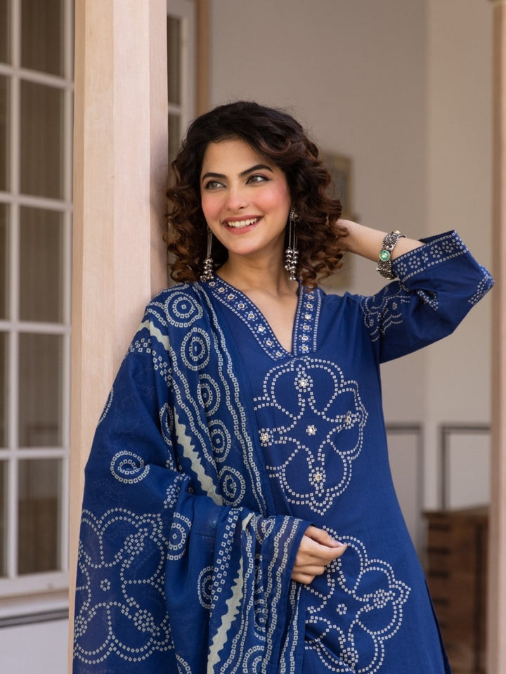 Karen space printed cotton suit set
