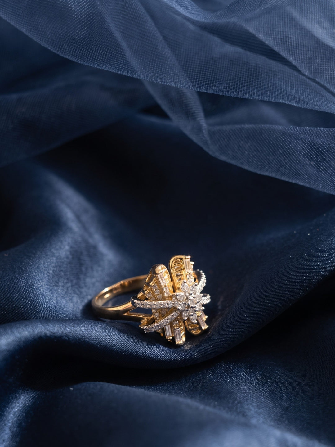 Monstera Golden Starburst Ring