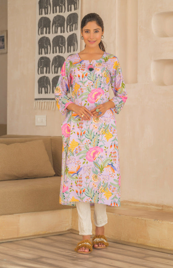 Tashvika Orchid Printed Kurta Pant Set