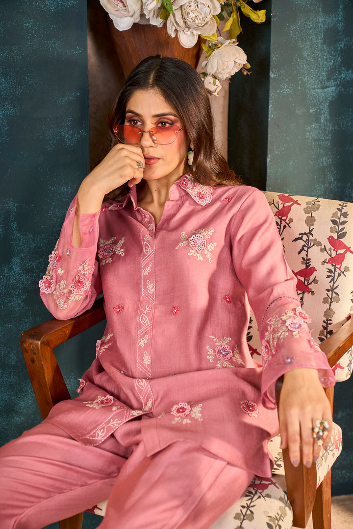 Jimmy Flamingo Embroidered Co-ord Set