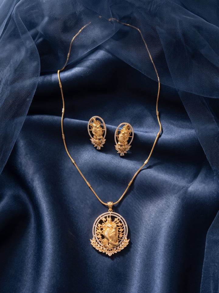 Zarika Divine Love Pendant Chain With Earring