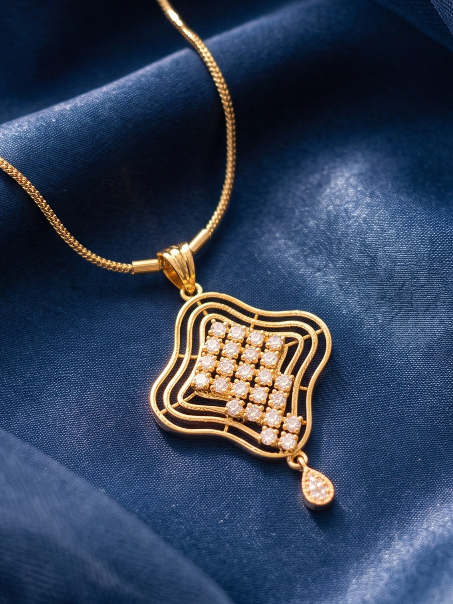 Zarika Contemporay Pendant Chain With Earring
