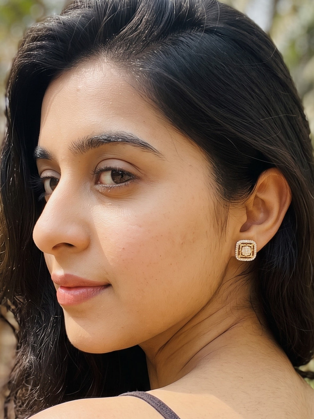 Zarika White Diamond Pendant Chain With Earring