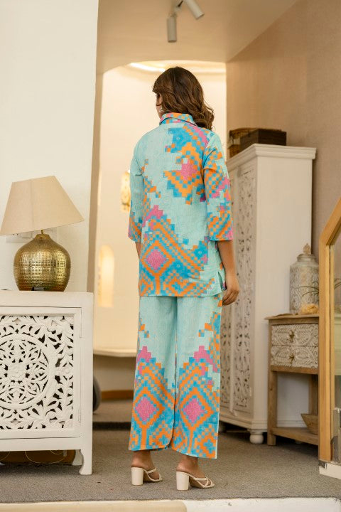 Pawan Peacock Printed Cotton Co-ord Set