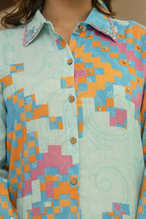 Pawan Peacock Printed Cotton Co-ord Set