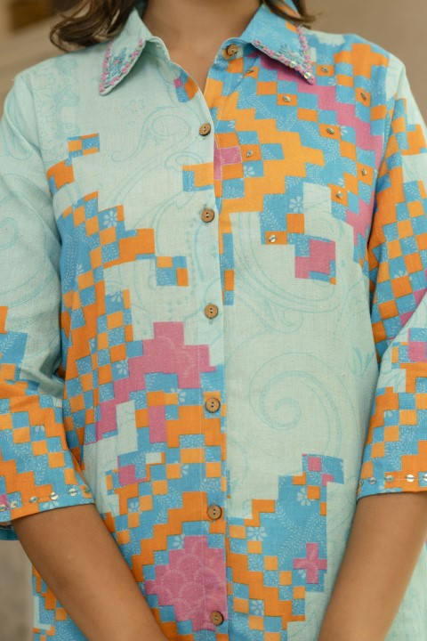 Pawan Peacock Printed Cotton Co-ord Set