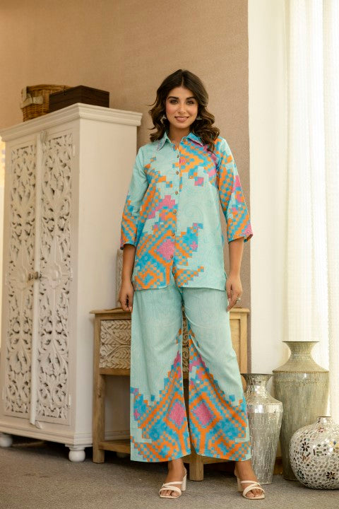 Pawan Peacock Printed Cotton Co-ord Set