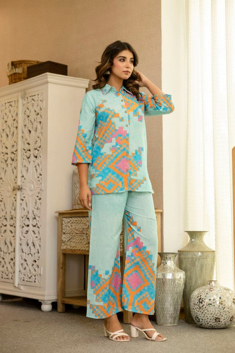 Pawan Peacock Printed Cotton Co-ord Set