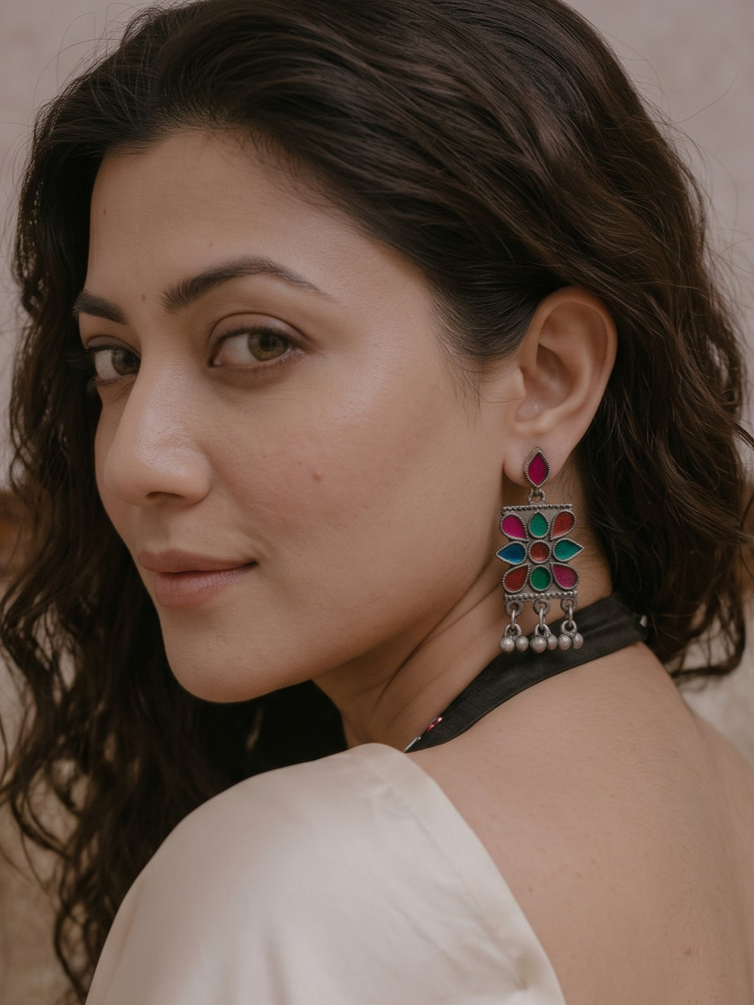 Meenakshi Meenakari Oxidized Choker Neckless