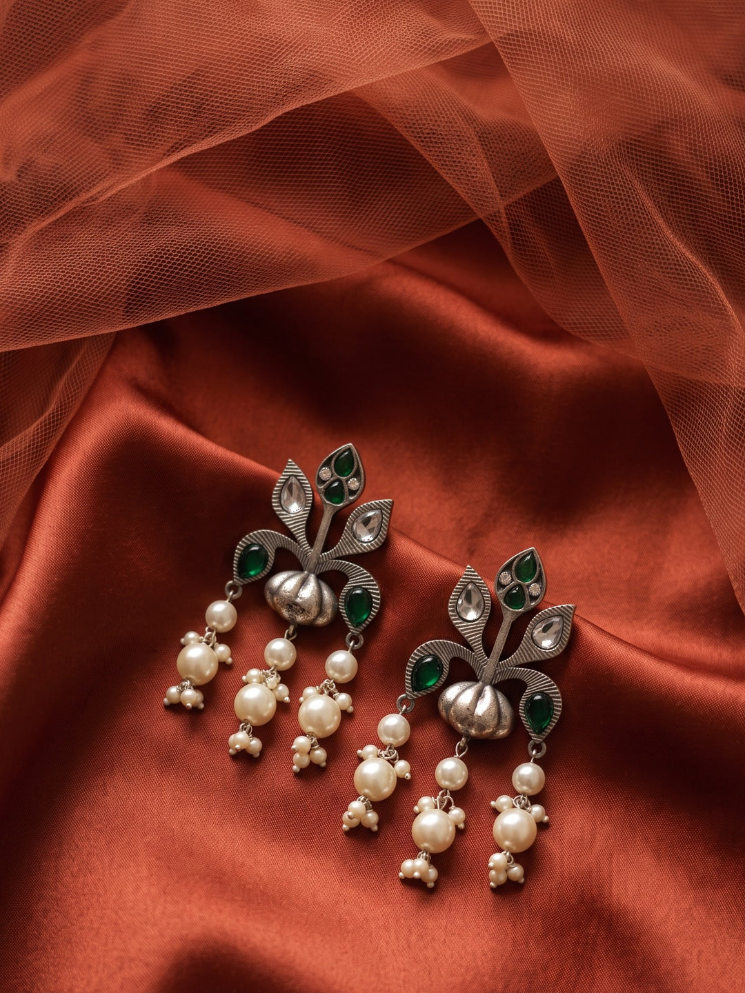 Rajwara Moti Oxidised Danglar Earring