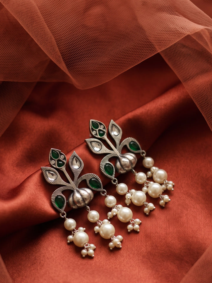 Rajwara Moti Oxidised Danglar Earring