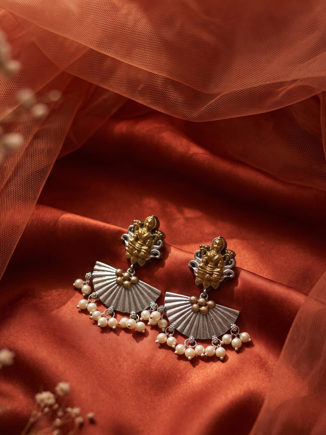 Rajwara Duel tone Oxidised Danglar Earring