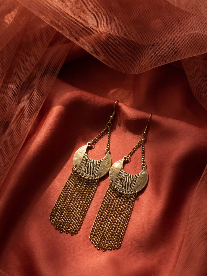 Rajwara Golden Oxidised Danglar Earring