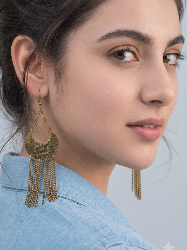 Rajwara Golden Oxidised Danglar Earring