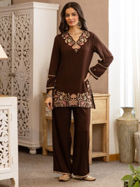 Karen Choccy Embroidery Cotton Co-ord Set