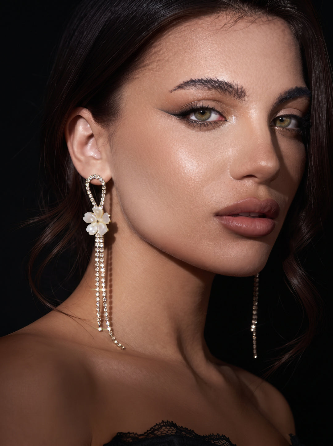 Rajwara Flower Long Tassel Drop Earring