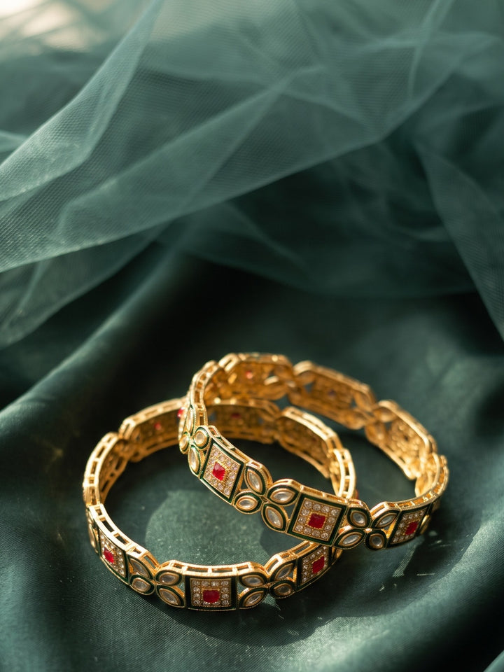 Rajwadi Kundan Meenakari Kada Bangles
