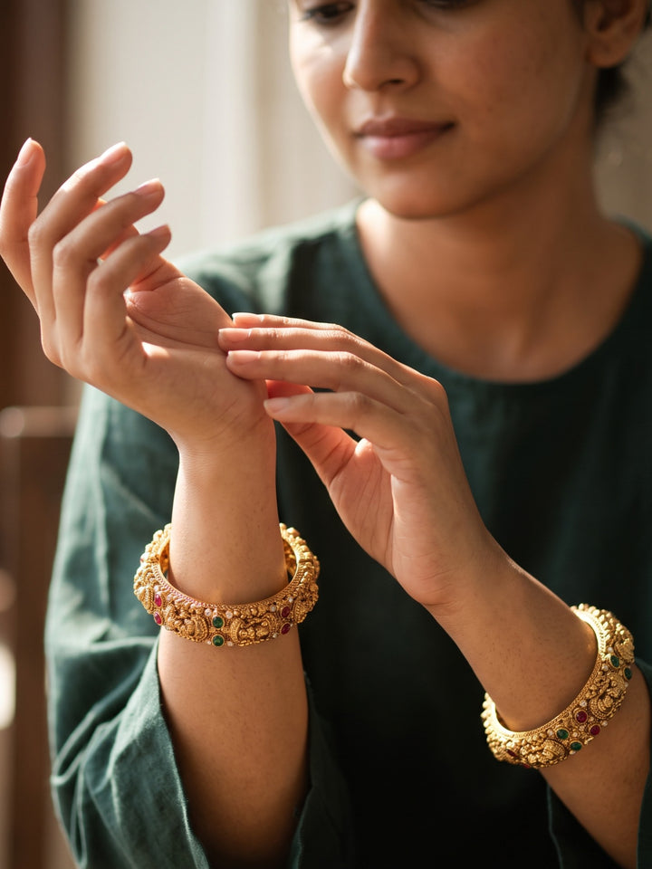 Rajwadi Temple Jewellery Bangles