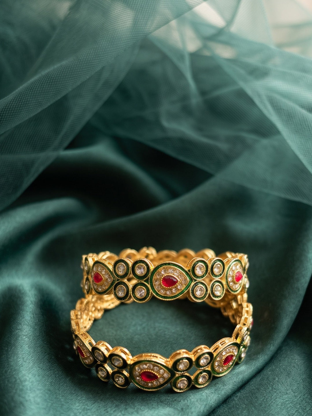 Rajwadi Meenakari Kundan Kada Bangles