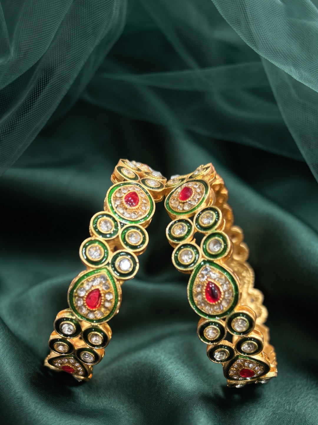 Rajwadi Meenakari Kundan Kada Bangles