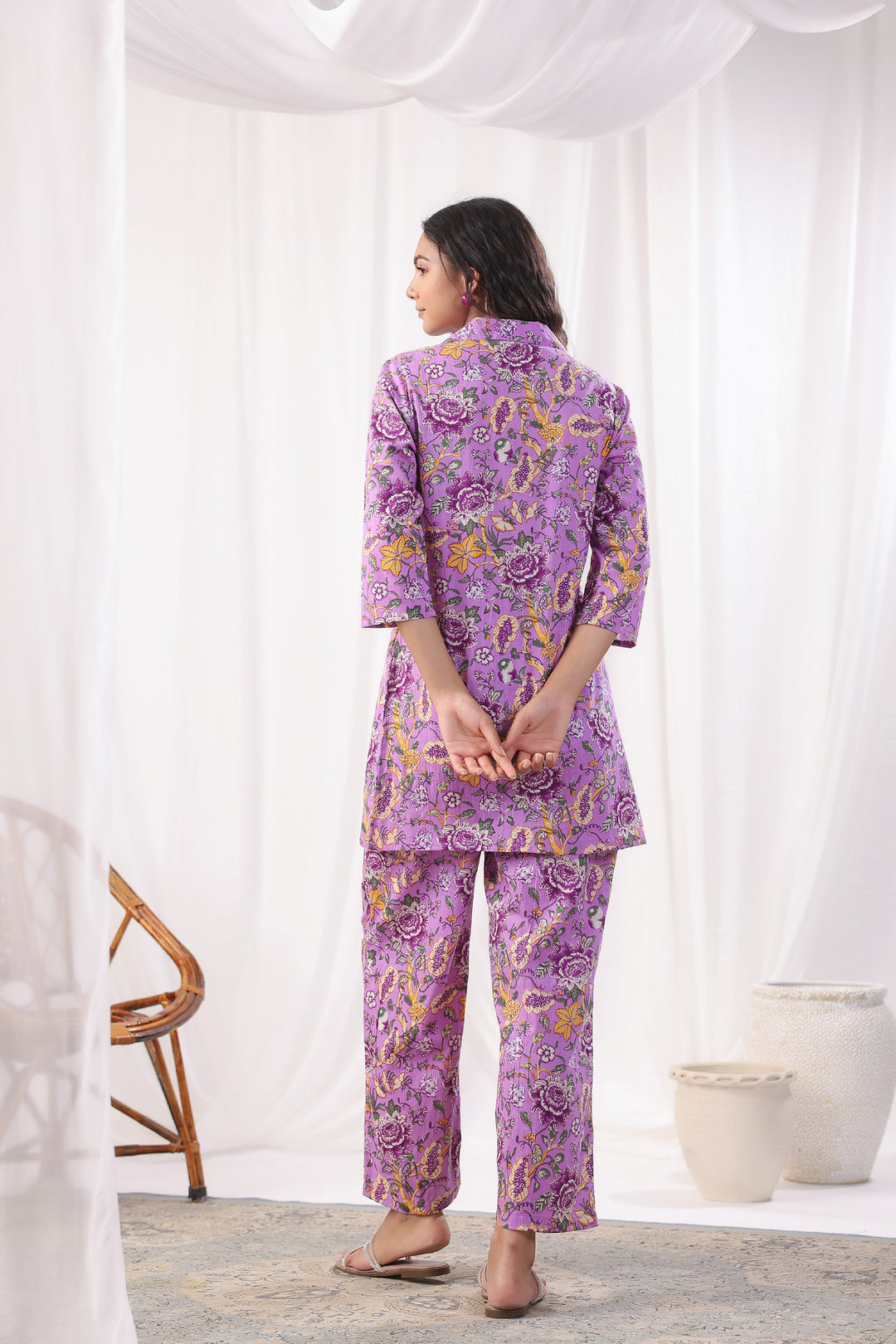 Freya Purple Cotton Co-ord Set