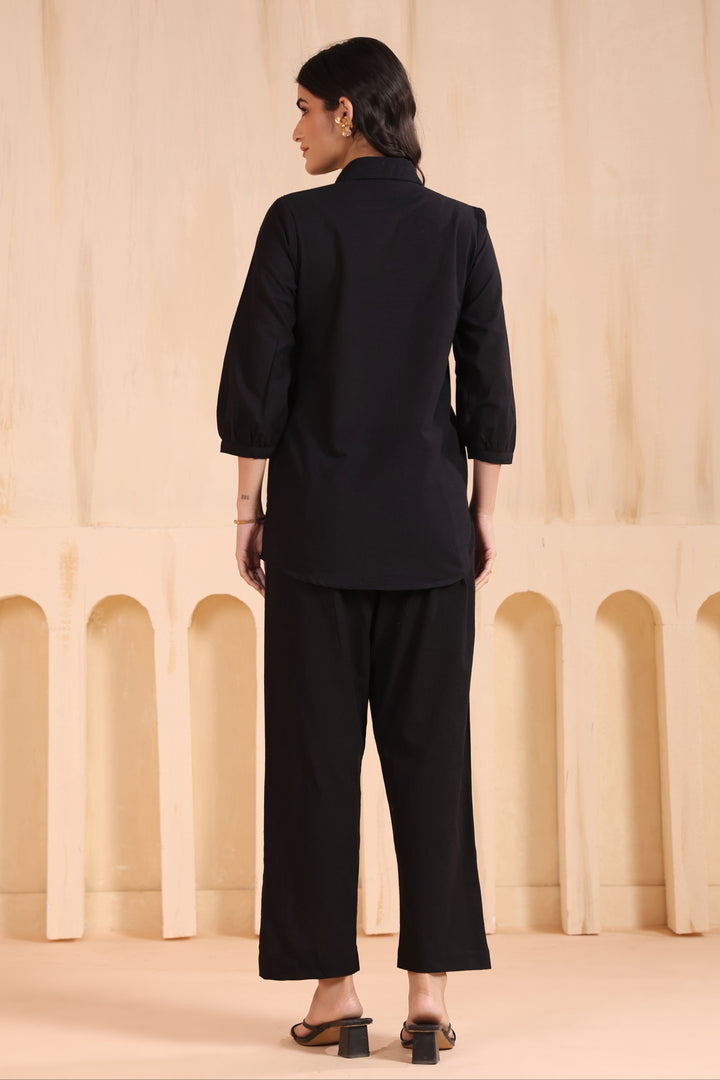 Viyona Onyx Floral Embroidered Co-ord Set