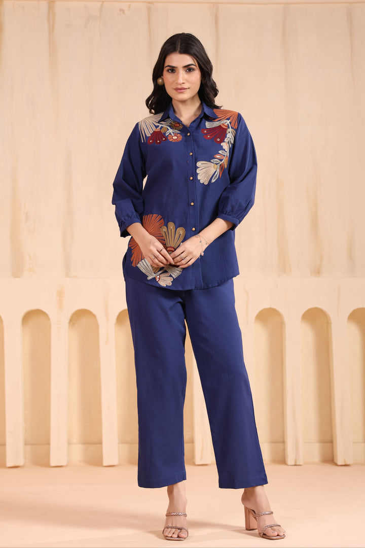 Viyona Indi Floral Embroidered Co-ord Set