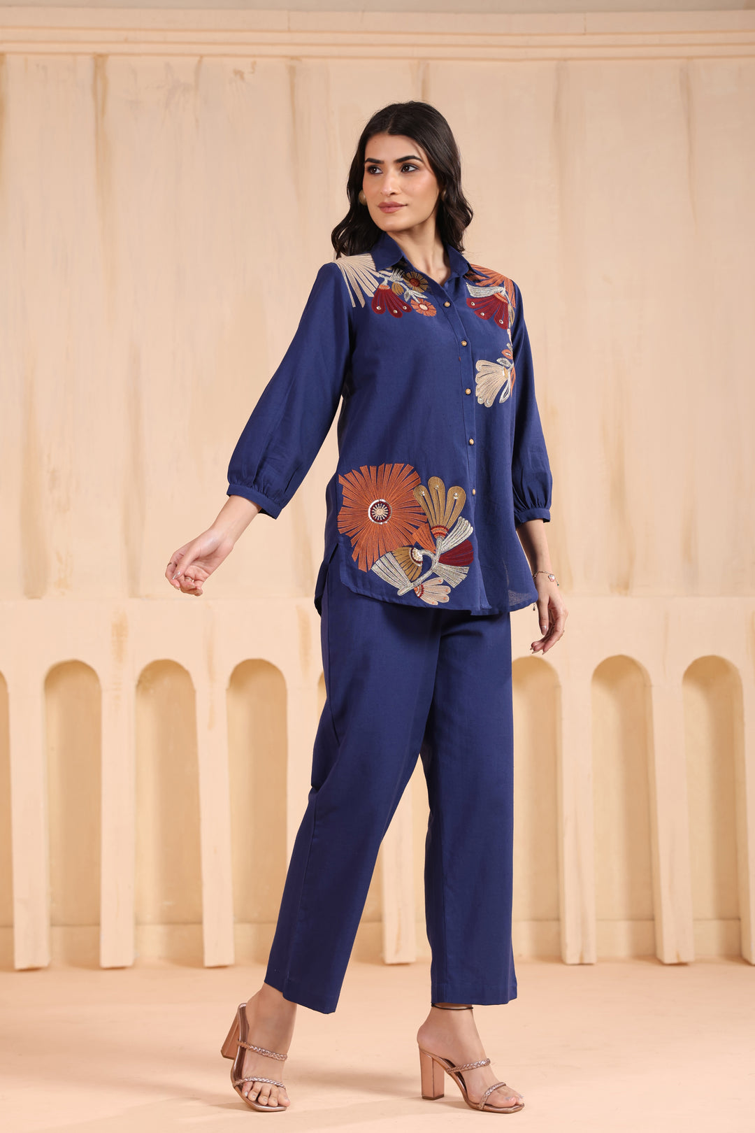 Viyona Indi Floral Embroidered Co-ord Set
