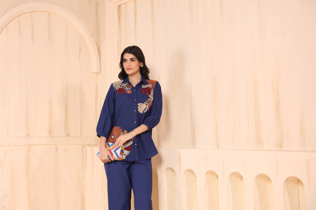 Viyona Indi Floral Embroidered Co-ord Set