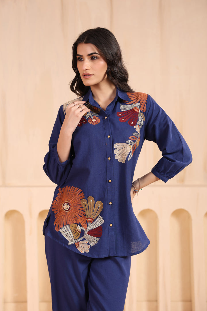 Viyona Indi Floral Embroidered Co-ord Set