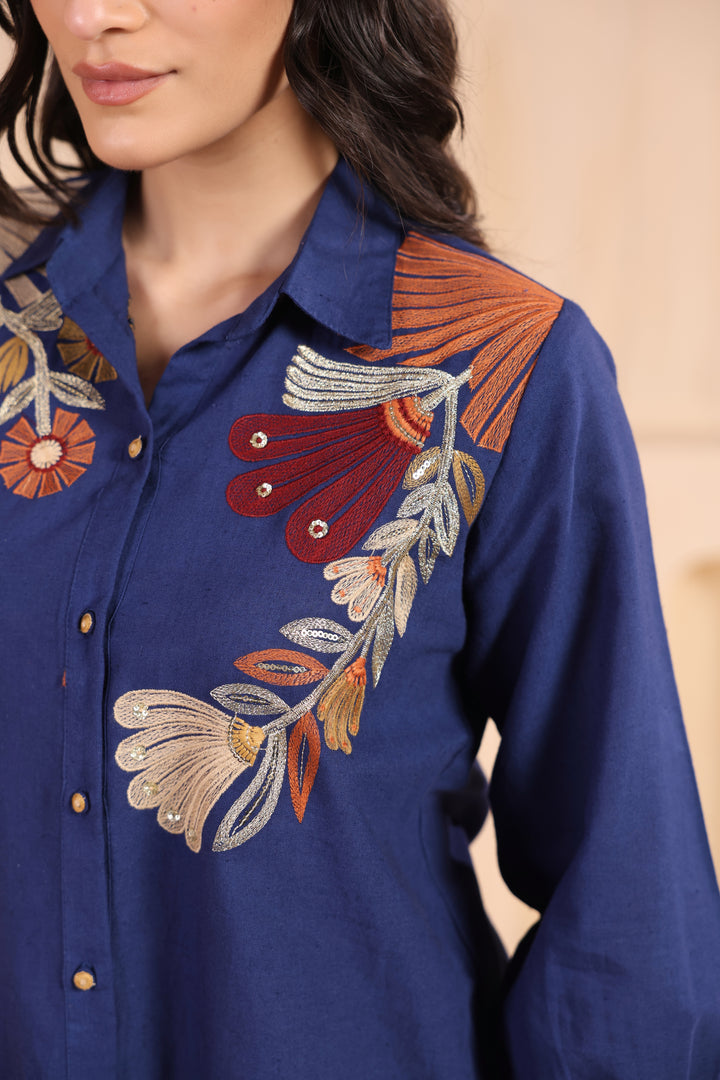 Viyona Indi Floral Embroidered Co-ord Set