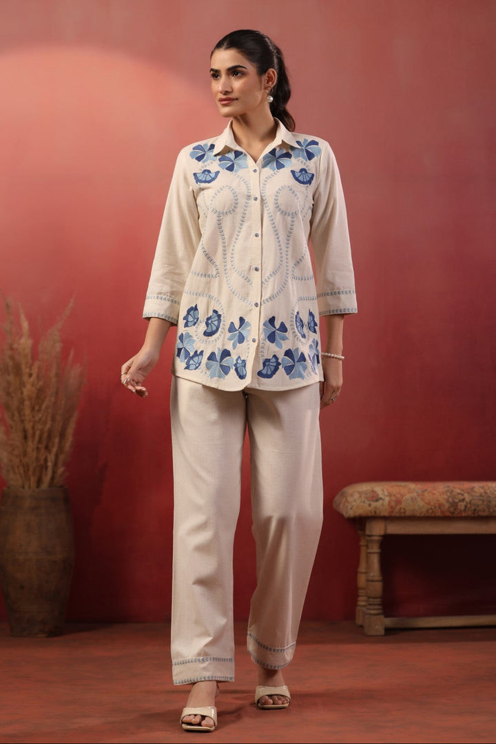 Viyona dove embroidery cotton cord set