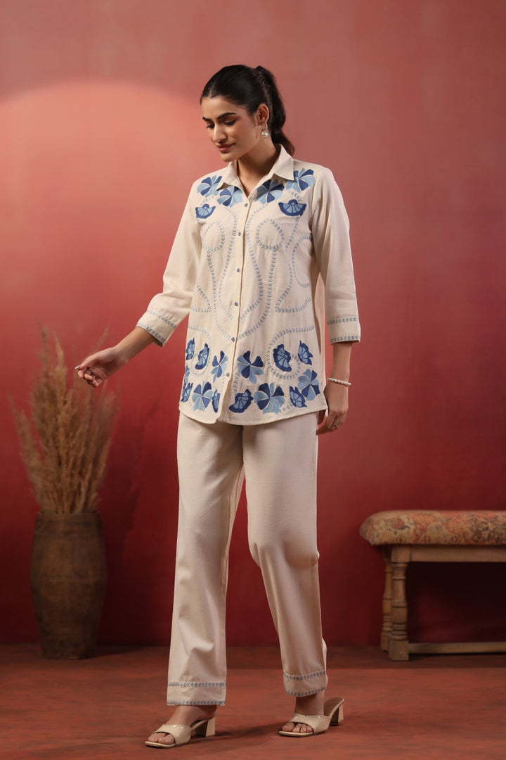 Viyona dove embroidery cotton cord set